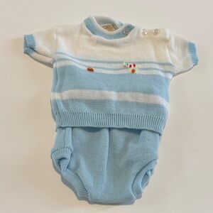 Adorable Blue and White Baby Outfit